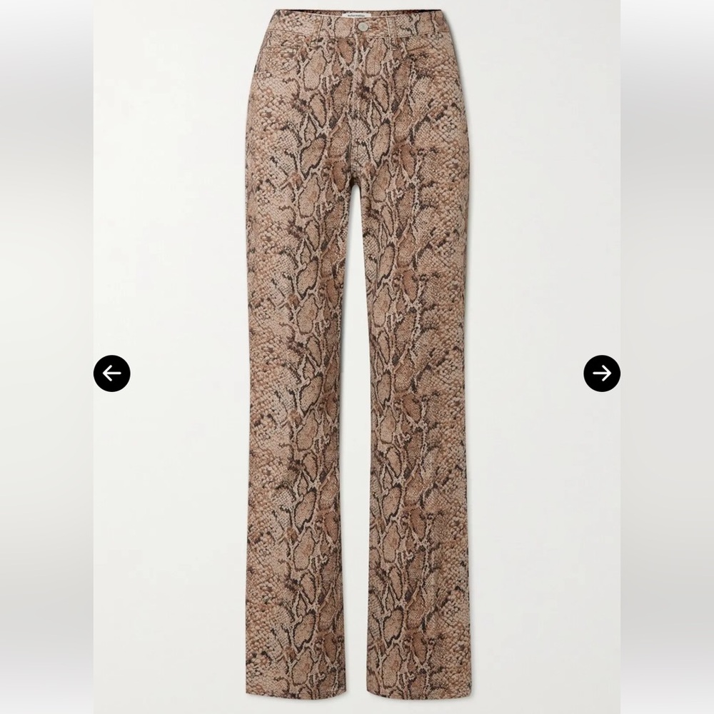 Reformation Peyton Snake Print High Rise Bootcut Jeans Size 27